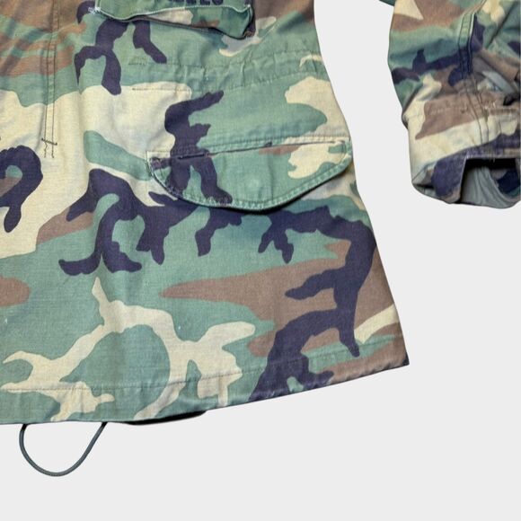 Vintage 80s US Navy Seabees M-65 Field Jacket Woodland Camo Medium Regular 1981 - Picture 7 of 11